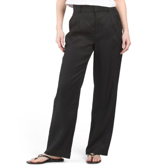 CAARA Black Linen Blend Everyday Pants